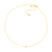 Load image into Gallery viewer, diamond bezel set 14k gold choker necklace
