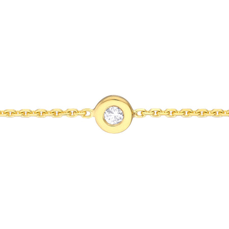 diamond bezel set 14k gold choker necklace