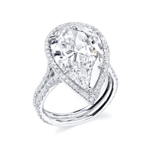Blayre pave diamond band halo setting engagement ring