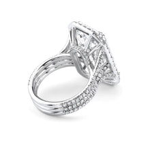 Load image into Gallery viewer, Debra rose triple pave diamond band cathedral halo engagement ring
