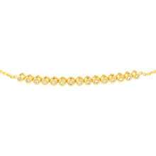 Load image into Gallery viewer, diamond bezel set 14k gold tennis bolo bracelet
