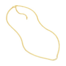 Load image into Gallery viewer, graduated diamond bezel set 14k gold curb chain necklace
