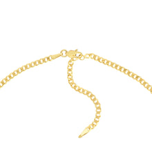 Load image into Gallery viewer, graduated diamond bezel set 14k gold curb chain necklace clasp

