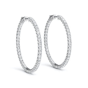 white gold diamond eternity hoop earrings