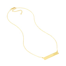 Load image into Gallery viewer, diamond bezel set 14k gold bar necklace
