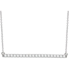 Load image into Gallery viewer, diamond pave bar necklace white gold
