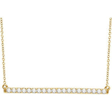 Load image into Gallery viewer, diamond pave bar necklace yellow gold

