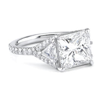 Load image into Gallery viewer, ellie split pave diamond band cathedral setting engagement ring
