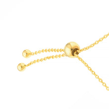 Load image into Gallery viewer, evil eye diamond bezel set bolo bracelet clasp in 14k yellow gold 
