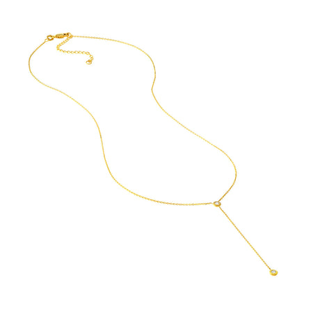 diamond bezel set 14k gold y necklace