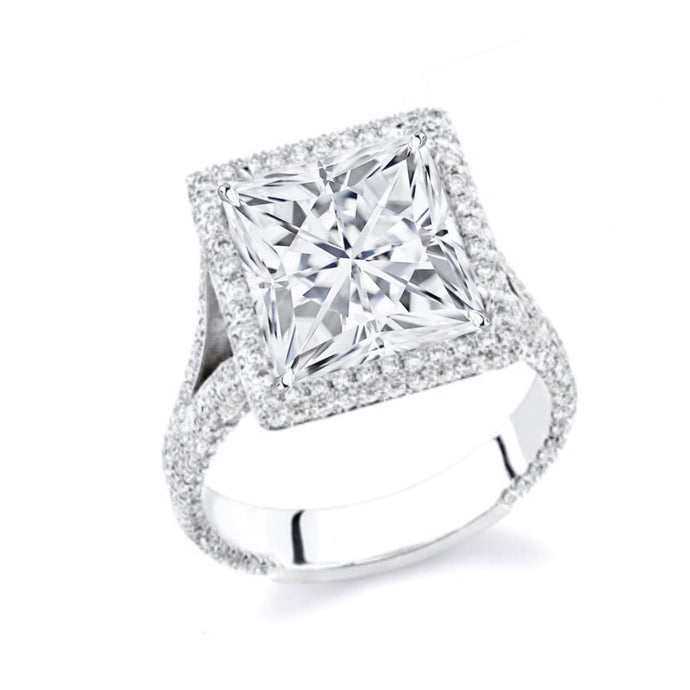 hailey split pave diamond double band halo cathedral setting