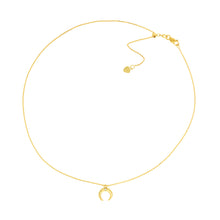 Load image into Gallery viewer, diamond bezel set 14k gold drop horn choker necklace
