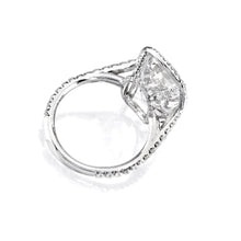 Load image into Gallery viewer, Ivana pave diamond band halo cathedral setting engagement ring
