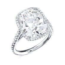 Load image into Gallery viewer, Ivana pave diamond band halo cathedral setting engagement ring
