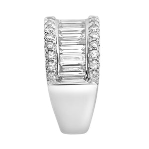 large baguette round diamond ring band