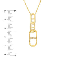 Load image into Gallery viewer, yellow gold radiant link chain pendant with diamond, approx 1.60inches
