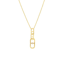 Load image into Gallery viewer, yellow gold radiant link chain pendant with diamond
