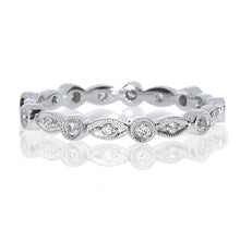 Load image into Gallery viewer, Marquise &amp; Round Milgrain Eternity Band in 18K Gold
