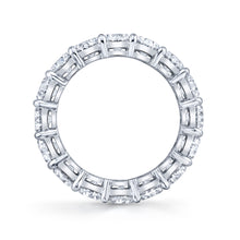 Load image into Gallery viewer, 5.25 carat oval cut diamond eternity ring band platinum
