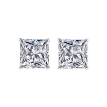 Load image into Gallery viewer, diamond princess stud earrings front
