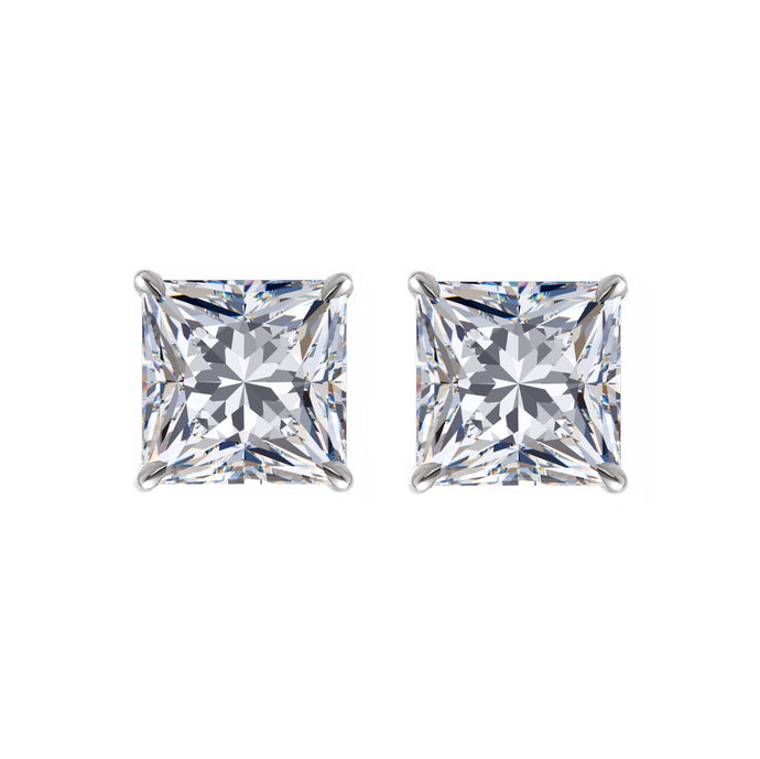 diamond princess stud earrings front