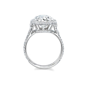 Rachel double pave diamond band halo cathedral setting engagement ring