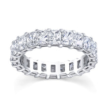 Load image into Gallery viewer, 4.10 carat radiant cut diamond eternity ring band platinum
