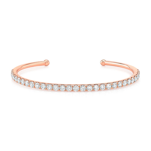 14k rose gold diamond cuff bracelet