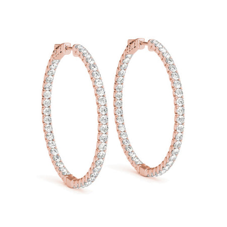 rose gold diamond eternity hoop earrings