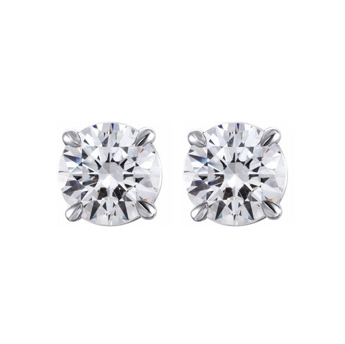 brilliant round diamond stud earrings white gold
