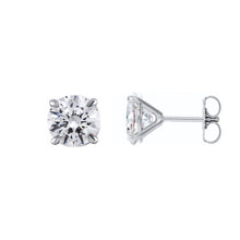 Load image into Gallery viewer, Rothschild Diamond stud earrings white gold side view
