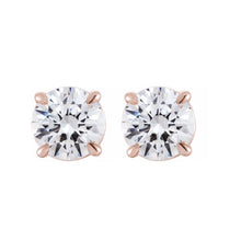 Load image into Gallery viewer, brilliant round diamond stud earrings rose gold
