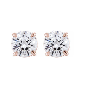 brilliant round diamond stud earrings rose gold