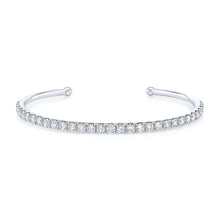 Load image into Gallery viewer, 14k white gold diamond cuff bracelet
