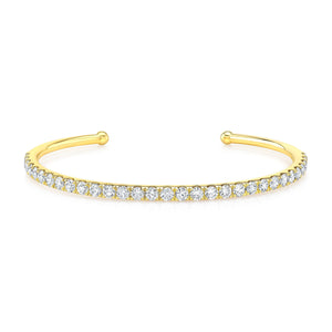 14k yellow gold diamond cuff bracelet