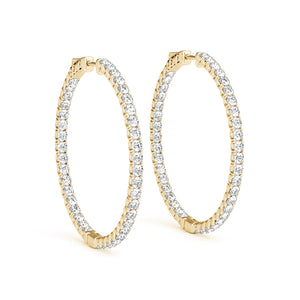 yellow gold diamond eternity hoop earrings